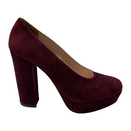 Miu Miu Pre-owned Block Heel Pumps in Suede Rød, Dame Vintage Sko, Størrelse: 37 EU