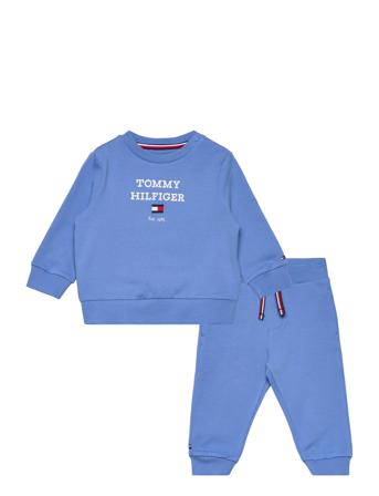 Baby Th Logo Set Sets Sweatsuits Blå Tommy Hilfiger*Betinget Tilbud