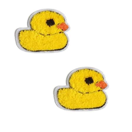 2 broderat tygmärken stryka på anka