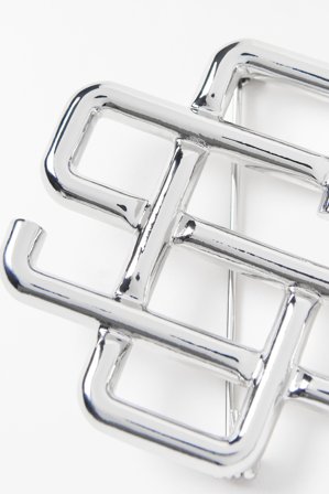 Soft Goat - Silver Brooch - One Size - Silver