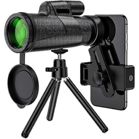 Vattentät monokulär teleskop för vuxna, 12x50 högpresterande teleskop med smartphone-adapter och justerbart stativ, Bak4-prisma för fågelskådning, Sig