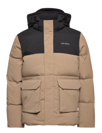 Maddox Down Jacket Vuorillinen Takki Topattu Takki Beige Les Deux