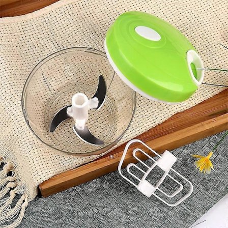 Løk Hakker Med Snortrekk Og 3 Blader I Rustfritt Stål For Løk, Grønnsaker, Frukt, Hvitløk, Urter