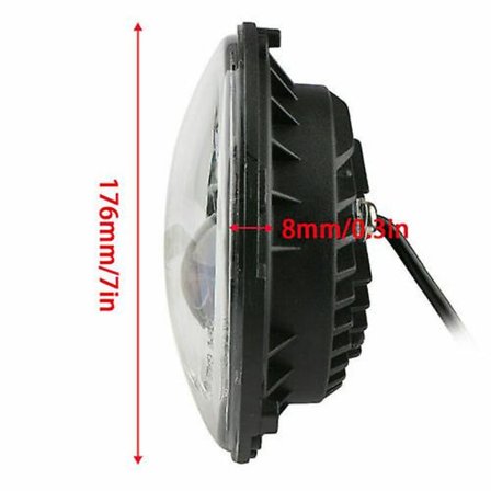 7" Frontlykt for motorsykkel, Hi/Lo-stråle LED-frontlykt for Harley
