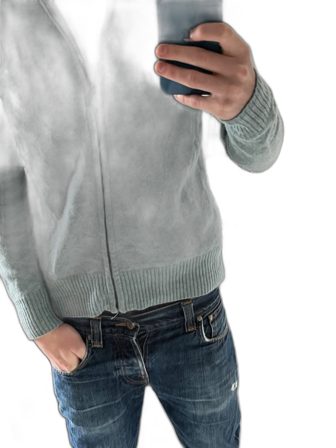 Gråblå kofta från WoolOvers med dragkedja