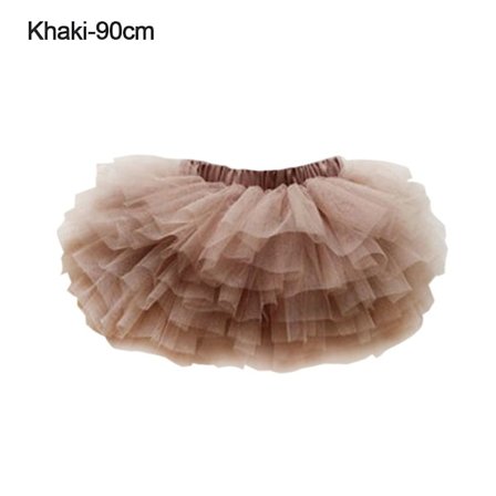 Tutu Sommerskjørt Tyll Prinsesseskjørt KHAKI 90CM