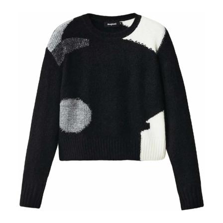Desigual, Round-neck Knitwear Zwart, Dames, Maat:M,polyester