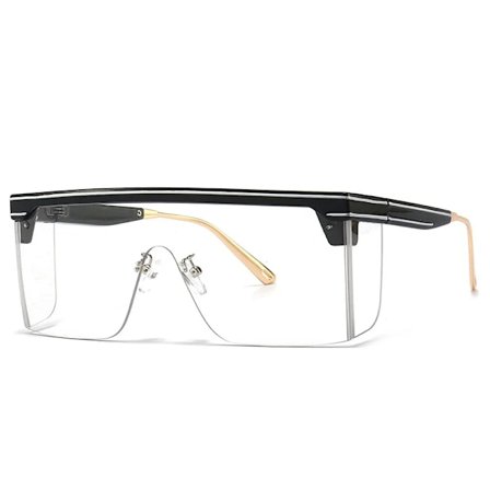 Mote-solbriller uten innfatning med bokstav-vannmerke, store, for menn og kvinner