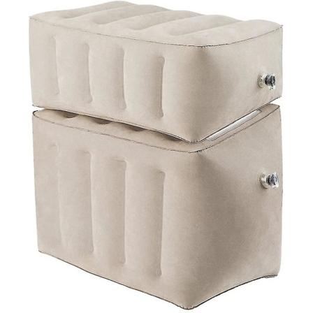 Fodstøttepude og fodstøttefly til sovende børn på flyrejse. Varm grå