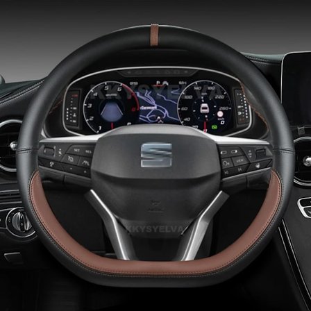 Bilrattkåpa D-formad för kompatibel med Seat Ateca FR 2017 2020 Leon ST 2020 Arona FR 2017 2021 Ibiza FR 2018 2021 biltillbehör