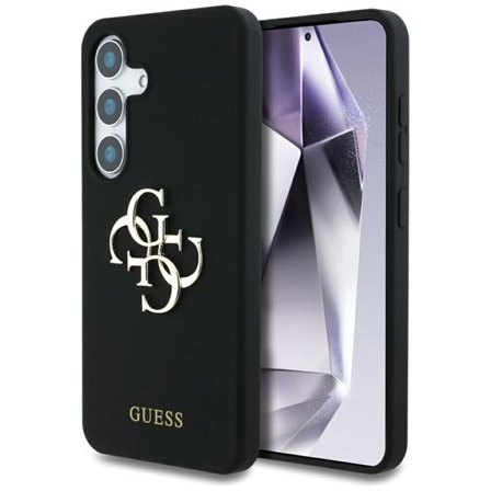 Guess Silikon Big 4G Logo Bottom Script fodral för Samsung Galaxy S25 - svart