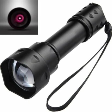 IR-ficklampa 850nm Infrarött Ljus Nattseende Vattentät Zoombar Nattseendelampa 5W Kan användas för nattseende