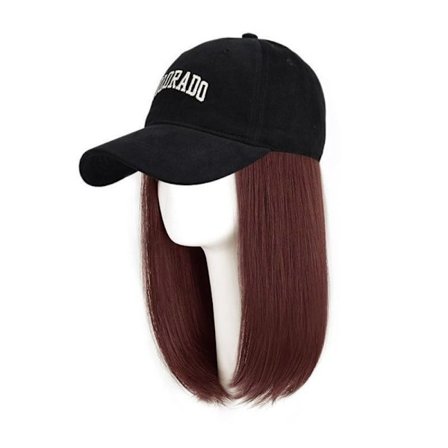 Fake Hair Hat Baseball Cap MÖRKBRUN MÖRKBRUNT