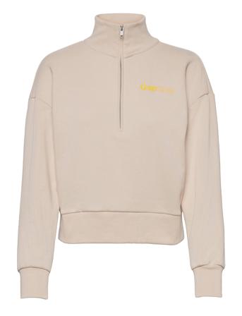 Vintage Soft Gap Logo Shrunken Half-Zip Sweatshirt Beige GAP