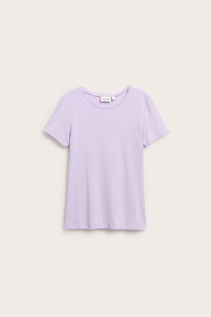 Kappahl | Top basicowy z krótkimi rękawami Jasnofioletowy S | Jasnofioletowy