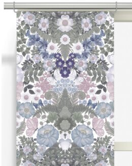 Paneeliverho Fjärilsblom 2 kpl pakkaus Turkoosi