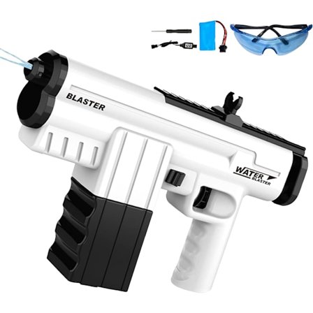 Elektrisk vandpistol legetøj, automatisk vandspray pistol, elektrisk vandpistol til sommer pool fest strand udendørs aktiviteter (hvid)