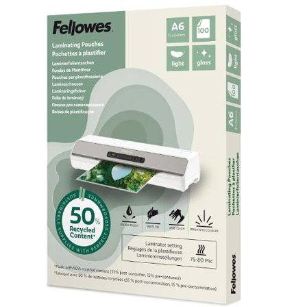 FELLOWES Laminat A6 Light 100/fp - Lyreco - Kontorsmaskiner - Laminering - Laminat - A6