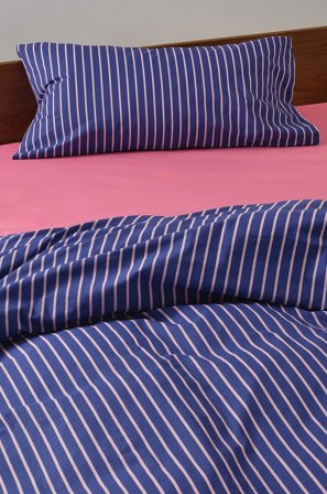 Jotex - Putetrekk 50x90 Cm Økologisk Koboltblå/rosa - SIMA - Kjøp Putevar hos Jotex