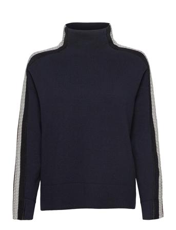 Side Stripe Mock-Nk Sweater Ls Blue Tommy Hilfiger