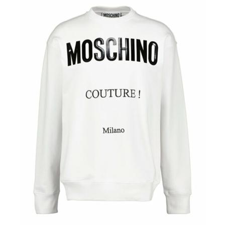 Moschino - Tröjor - Vit - Herr - Storlek: L, Herr, Storlek: L