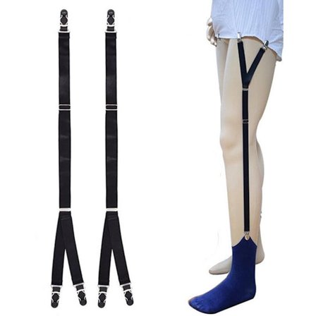 Skjorteholdere - 1 par - Elastisk strømpebånd - Y-formet skjortestrop