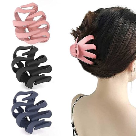 3 Stk Store Blæksprutte Hårklemme, Klassisk Stærk Hold Spider Claw Hårklips