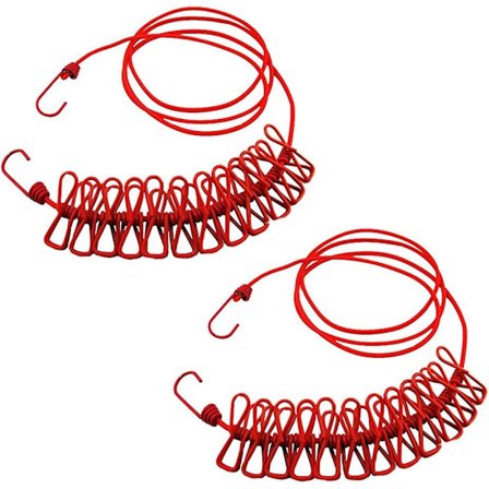 Almi 2x Klesnor 12 Klyper Bærbar Utvidbar Justerbar Uttrekkbar Tørkestativ For Camping