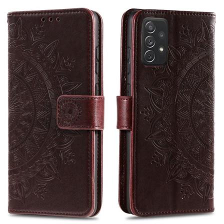 Skalo Samsung A52/a52s Mandala Plånboksfodral - Mörkbrun Mörkbrun