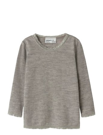 Nmfwang Wool Needle Ls Top Solid Noos Brown Name It