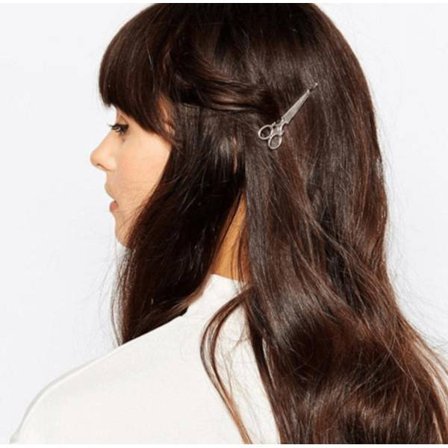 Hårnål i form af saks - Sølvfarvet