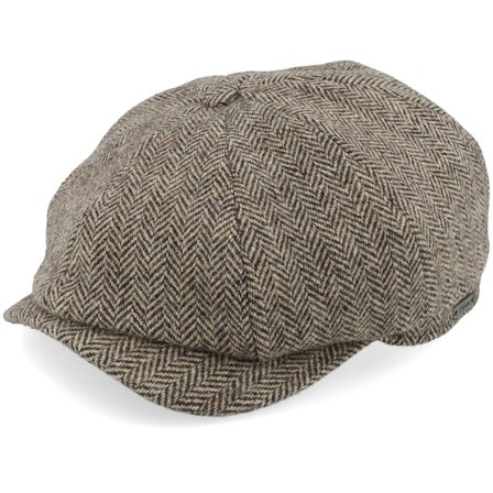 Wigéns - Schwarz Flatcap Cap - Newsboy Classic Cap Light Brown Flat Cap @ Hatstore