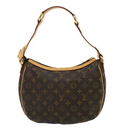 Louis Vuitton Vintage, Brown Canvas Louis Vuitton Shoulder Bags Bruin, Dames, Maat:ONE Size