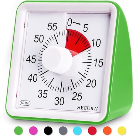 60 minuters visuell timer, klassrumsnedräkningsklocka, tyst timer för barn och vuxna