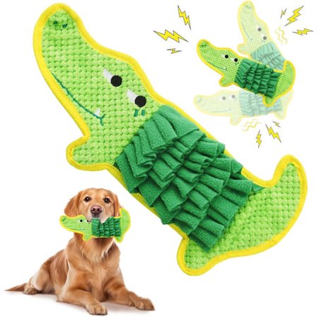Interaktivt hundelegetøj til langsom fodring, tegneserie snuse legetøj til hunde, blødt fleece tyggelegetøj med knasende papir til stresslindring og 