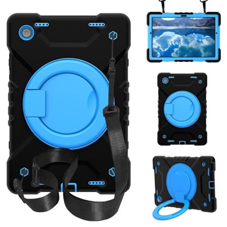 Samsung Galaxy Tab A8 10.5 (2021) hybridcover med strop - Sort / Blå