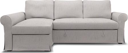 IKEA - soffa överdrag till Backabro bäddsoffa med schäslong, Natural, Bomull - Bemz
