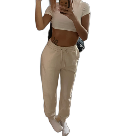 Ljus beige mjukisbyxor