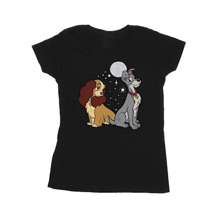 Disney Dam/Kvinnor Lady Och Lufsen Måne Bomull T-shirt S B
