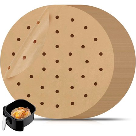 100 ark 8" perforeret bagepapir til airfryer, dampkoger, non-stick bagepapir
