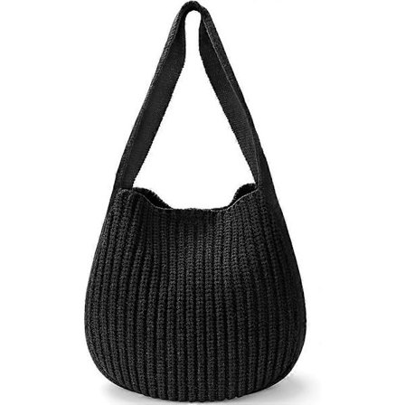 Hæklenåle til kvinder Sommerstrandtaske Æstetisk mulepose Hippie-taske Strikket taske