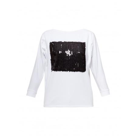 YULIYA BABICH Longsleeve o luźnym kroju, kobieta, Biały