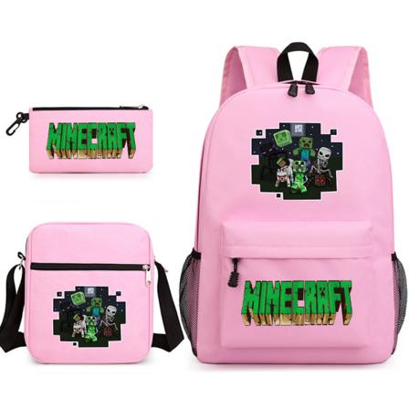 Min värld skolväska utskrift tre delar set Rosa ~ 2