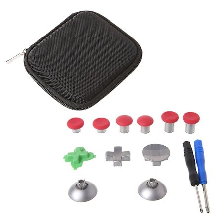 D-pad Bumper Trigger-knappuppsättning Förvaringsväska Gamepad-ersättning för handkontroll (11 st, brun)