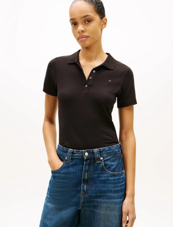 Tommy Hilfiger 1985 Slim Pique Polo Ss - Black - S