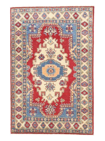 Hand Knotted Kazak Fine Rug 99X145 Wool Dark Red/Brown Small
