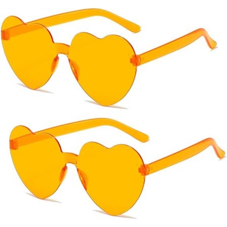 2-pak Hjerteformede Solbriller Rammeløse Hjerteformede Briller Mote Hjerteformede Stilig Solbriller Kvinner Briller