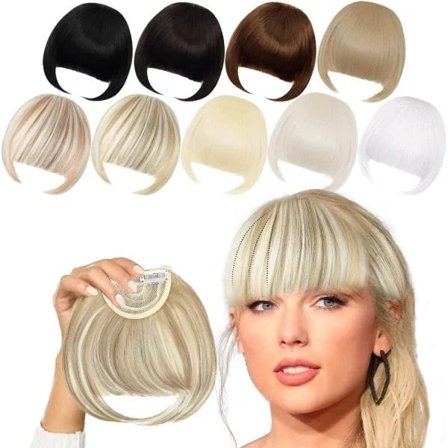 Blond lugg Clip In Bangs Blond Clip I Tjock Naturlig
