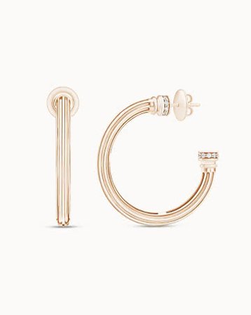 Gaia hoopörhängen i 18k roséguld