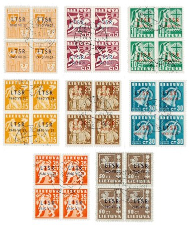 Litauen 1940 - MICHEL 449/456 - Stemplet